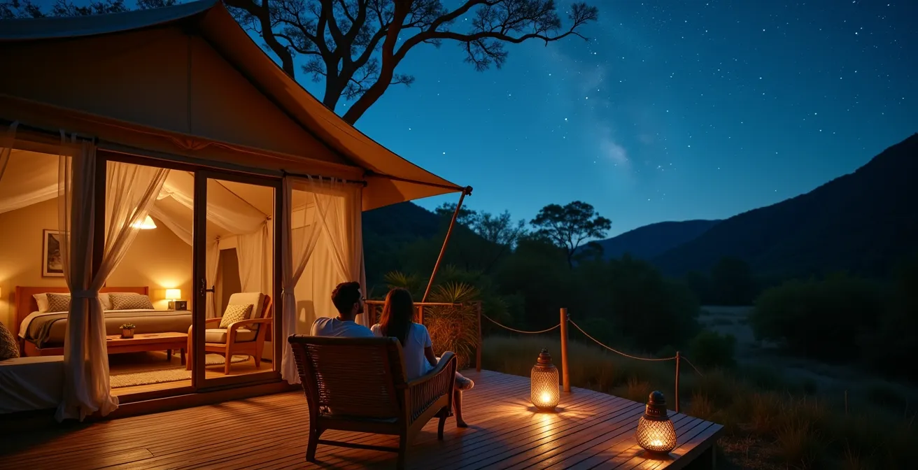 Lodge écologique sous ciel étoilé dans la forêt tropicale réunionnaise